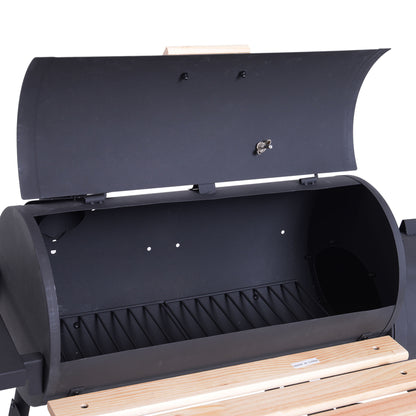 Barbacoa De Carbón Outsunny Negro 124x53x104 Cm Acero_4