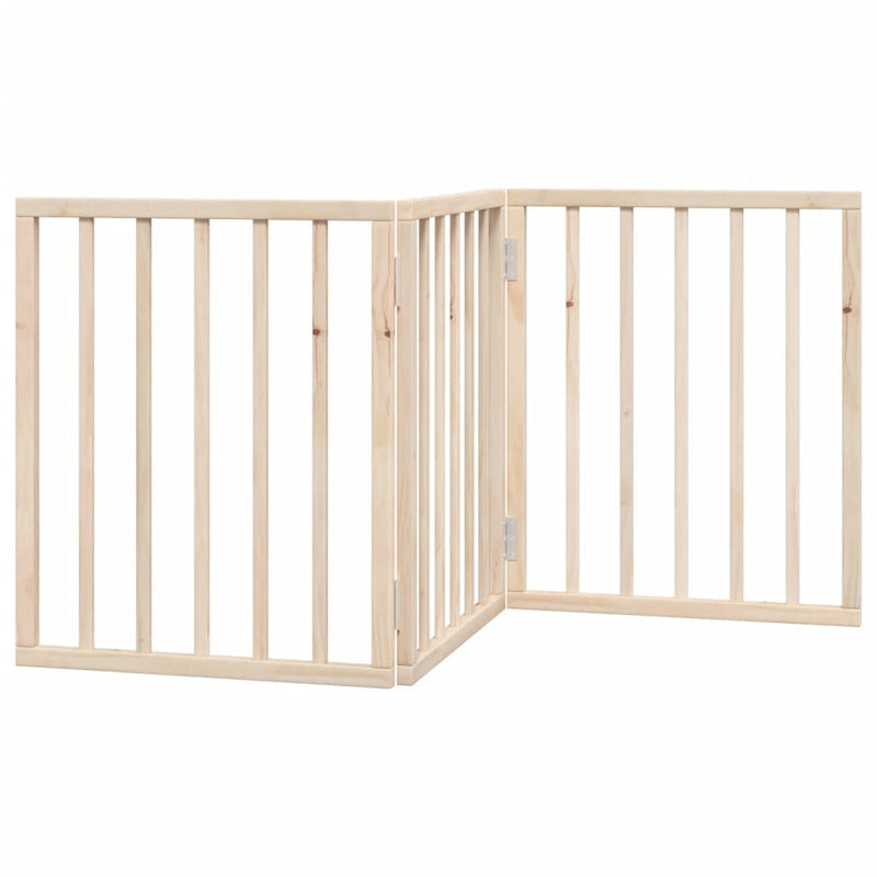 Vidaxl Puerta Para Perros Plegable De 3 Paneles, 150 Cm, Madera De Álamo_5