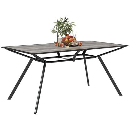 Outsunny Mesa De Jardín Exterior Con Encimera Imitación Madera Carga 70 Kg Gris_0