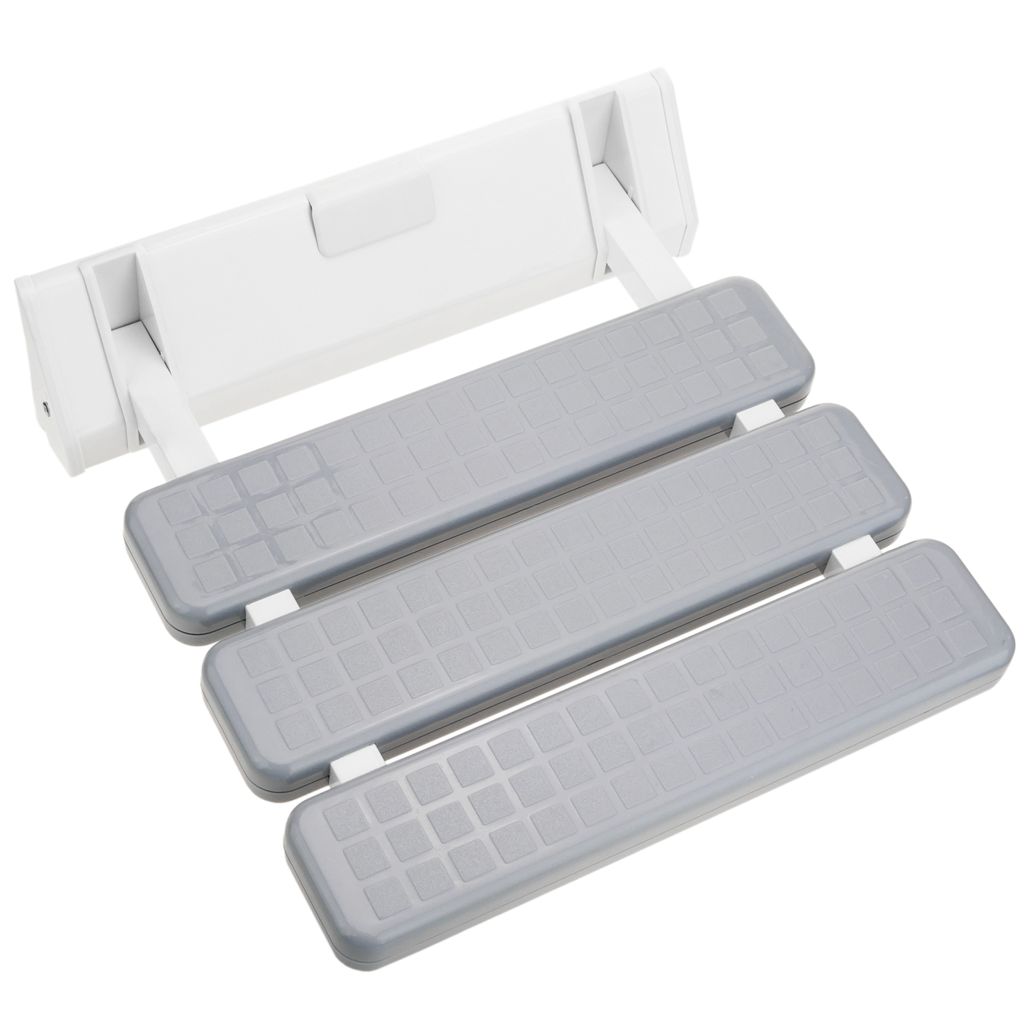 Asiento De Ducha Abatible. Silla Plegable Para Ancianos De Plástico Y Aluminio Gris 320x328mm_0