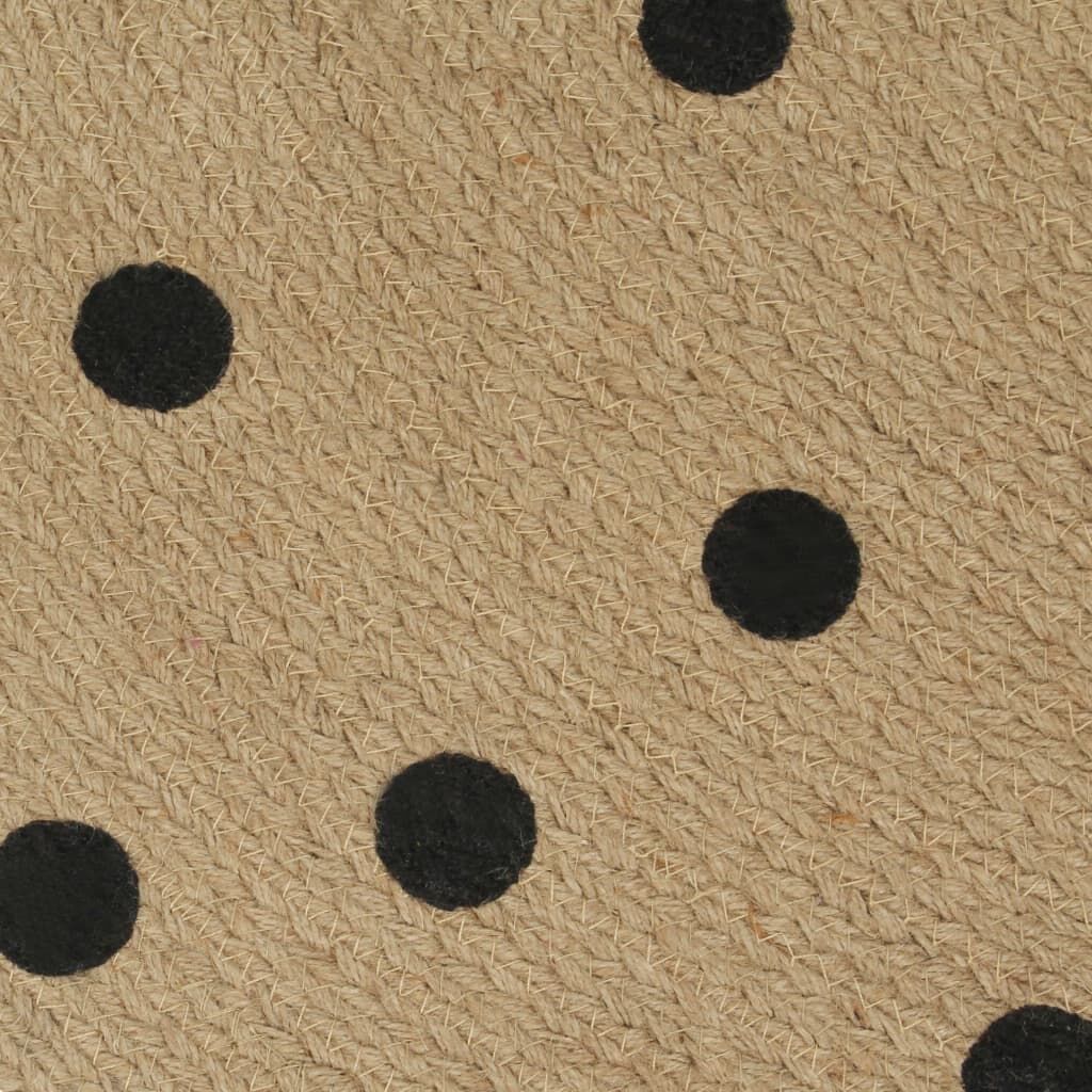 Vidaxl Alfombra De Yute Tejida A Mano De Yute Estampado Lunares 90 Cm_3