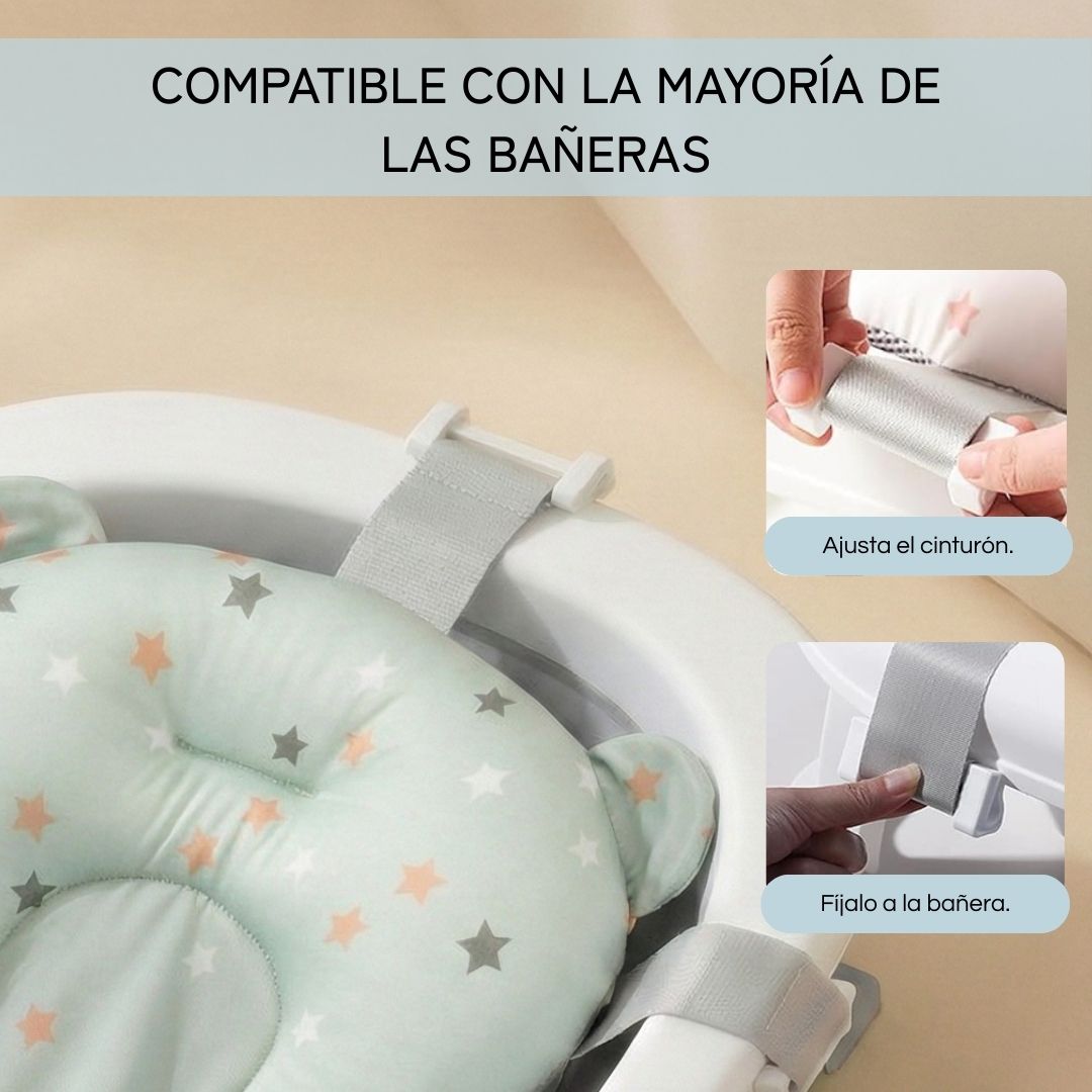 Cojín De Baño Antideslizante Con Estampado De Corona Para Estrellas azul, Cómodo Y Seguro Bathby_5