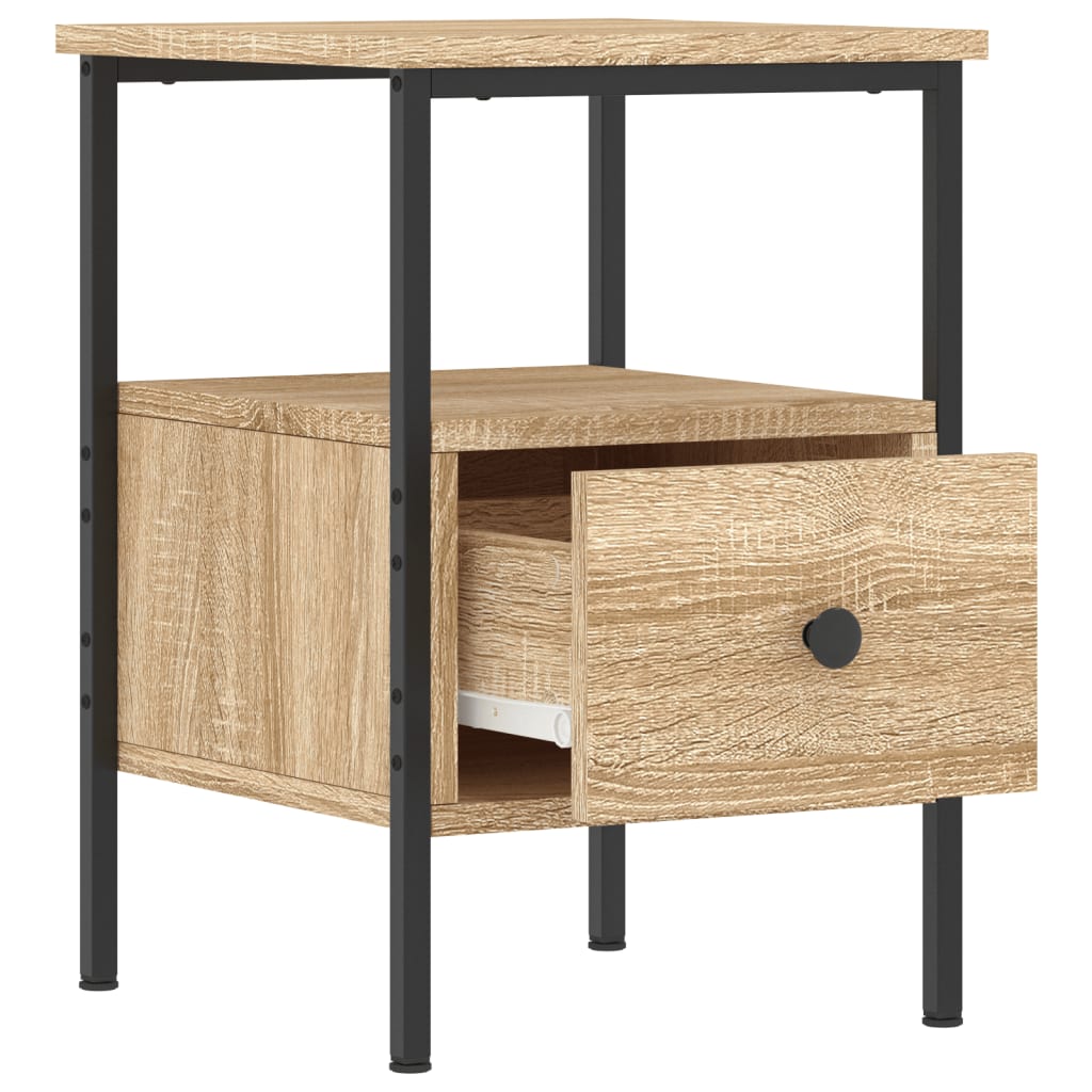 Mesita De Noche Madera De Ingeniería Roble Sonoma 34x36x50 Cm_3