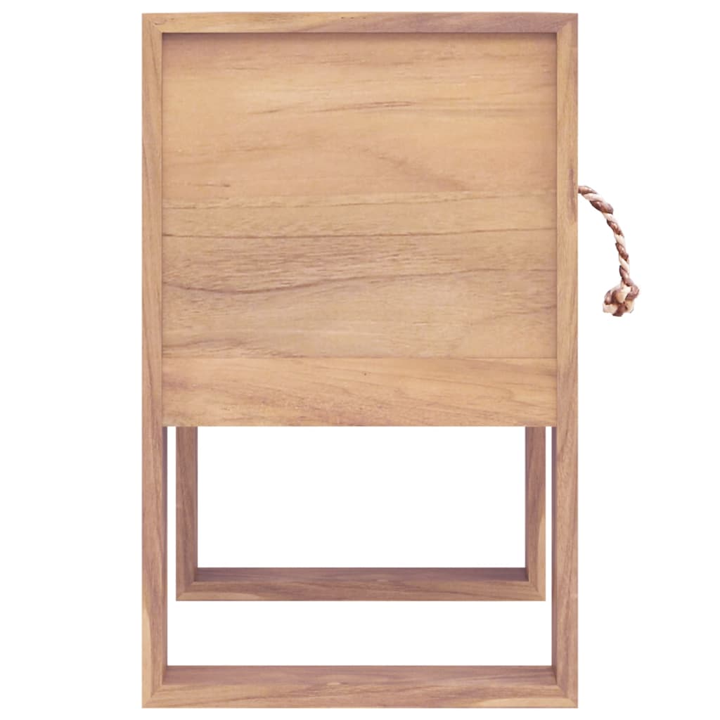 Mesita De Noche De Madera Maciza De Teca 40x30x50 Cm_3
