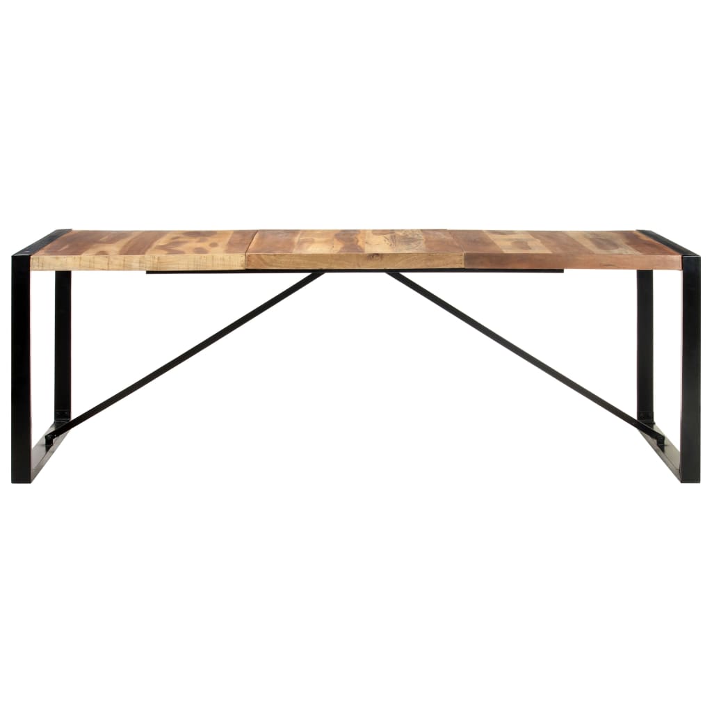 Mesa De Comedor Madera Maciza Y Acabado Sheesham 220x100x75 Cm_0