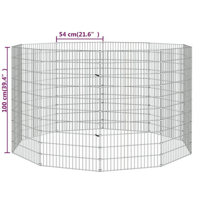 Vidaxl Recinto Animales Corral 10 Paneles Hierro Galvanizado 54x100 Cm_2