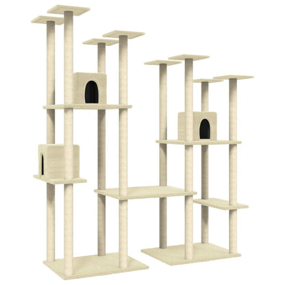 Vidaxl Rascador Para Gatos Con Postes De Sisal Color Crema 174 Cm_0