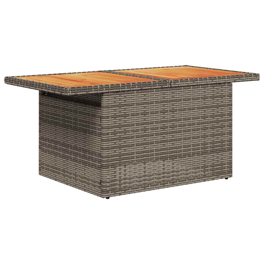 Set Sofás Jardín Y Cojines 9 Pzas Ratán Sintético Acacia Gris / Vetonek_4