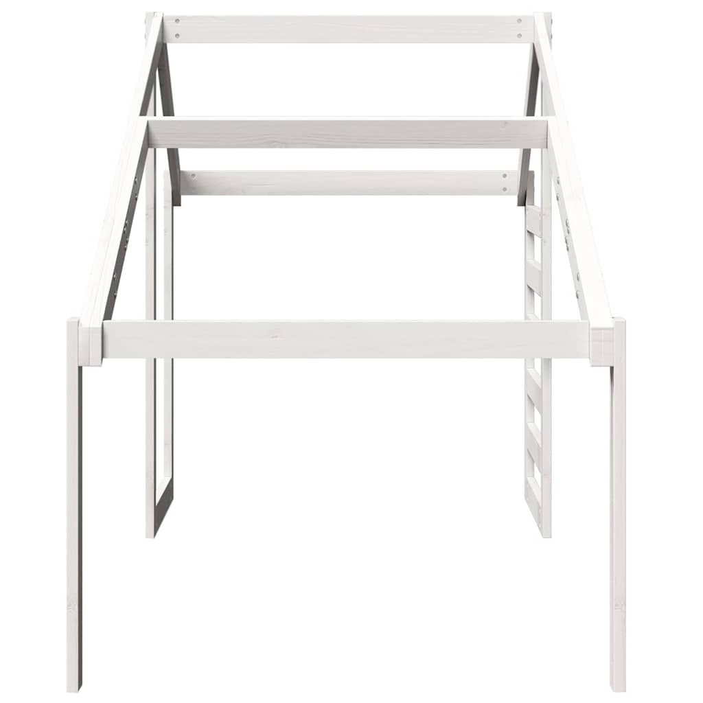 Techo De Cama Infantil Madera Maciza Pino Blanco 198x97x113 Cm_4