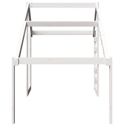 Techo De Cama Infantil Madera Maciza Pino Blanco 198x97x113 Cm_4