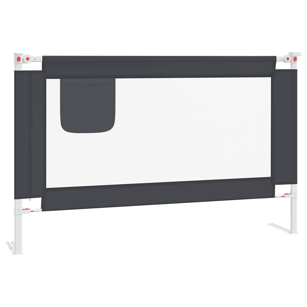 Vidaxl Barandilla De Seguridad Cama De Niño Gris Oscuro Tela 120x25 Cm_0