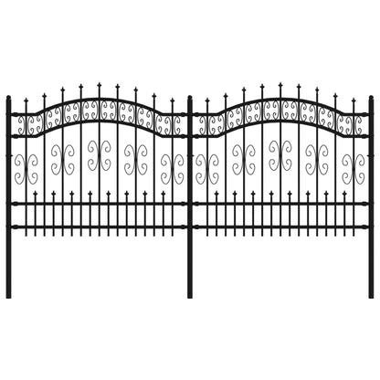 Valla De Jardín Con Punta De Lanza Acero Recubierto Negro 140cm / Vetonek_5