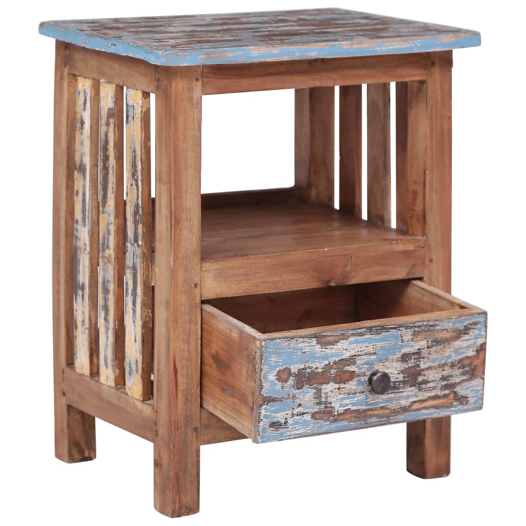 Mesita De Noche Madera Maciza De Caoba 41x30x50 Cm_0