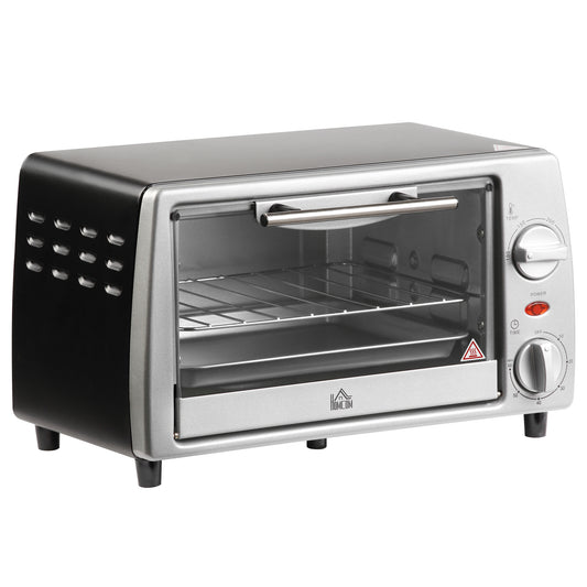 Homcom Horno Eléctrico Sobremesa 10 L 750w Temperatura 230 ℃ 36,5x26x22 Cm Plata_0
