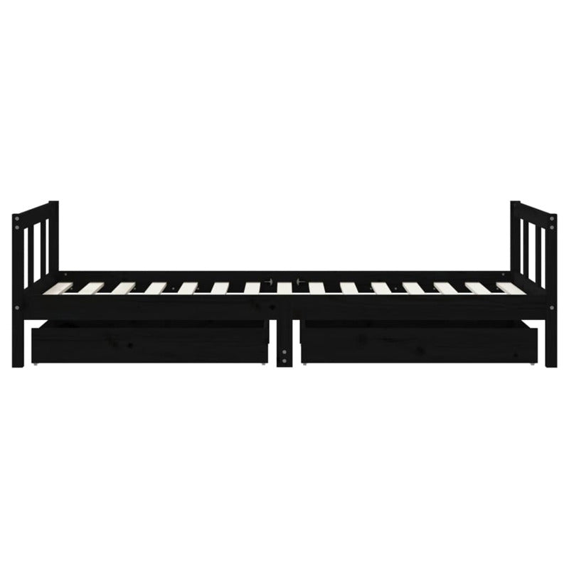 Vidaxl Estructura De Cama Infantil Con Cajones Madera Negro 90x190 Cm_5