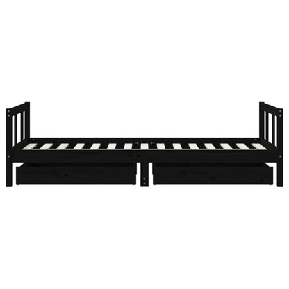 Vidaxl Estructura De Cama Infantil Con Cajones Madera Negro 90x190 Cm_5