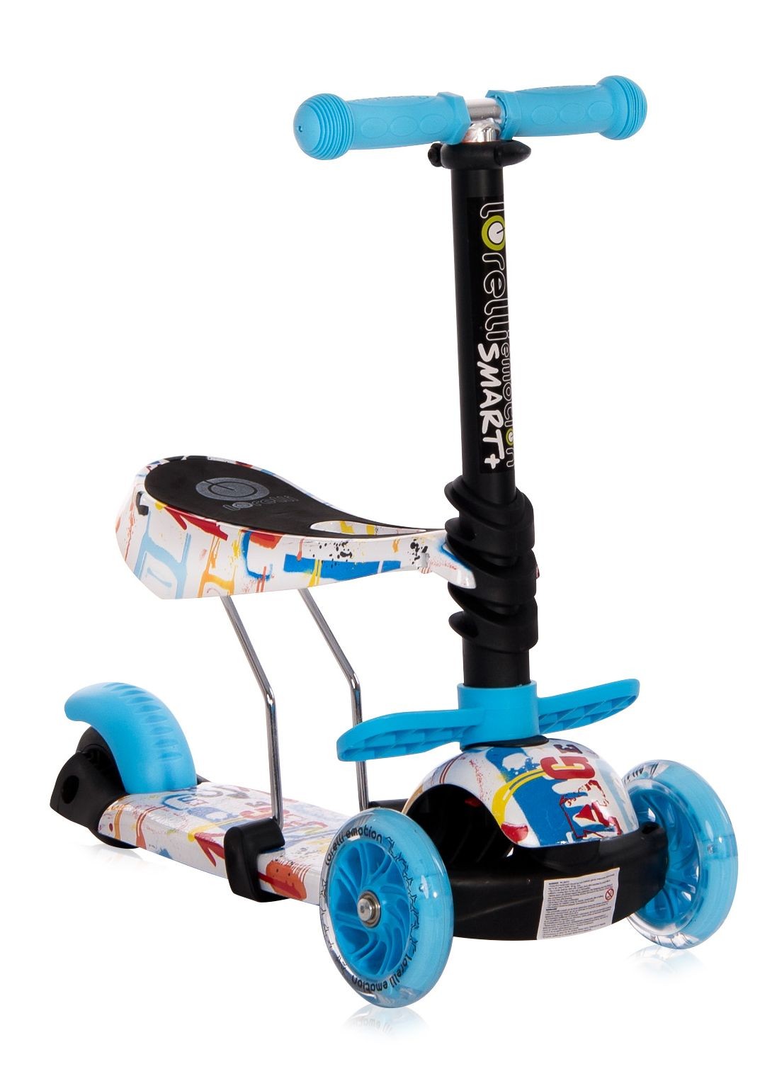 Patinete Infantil Con Asiento Y Respaldo Smart Plus Blue Tracery_1