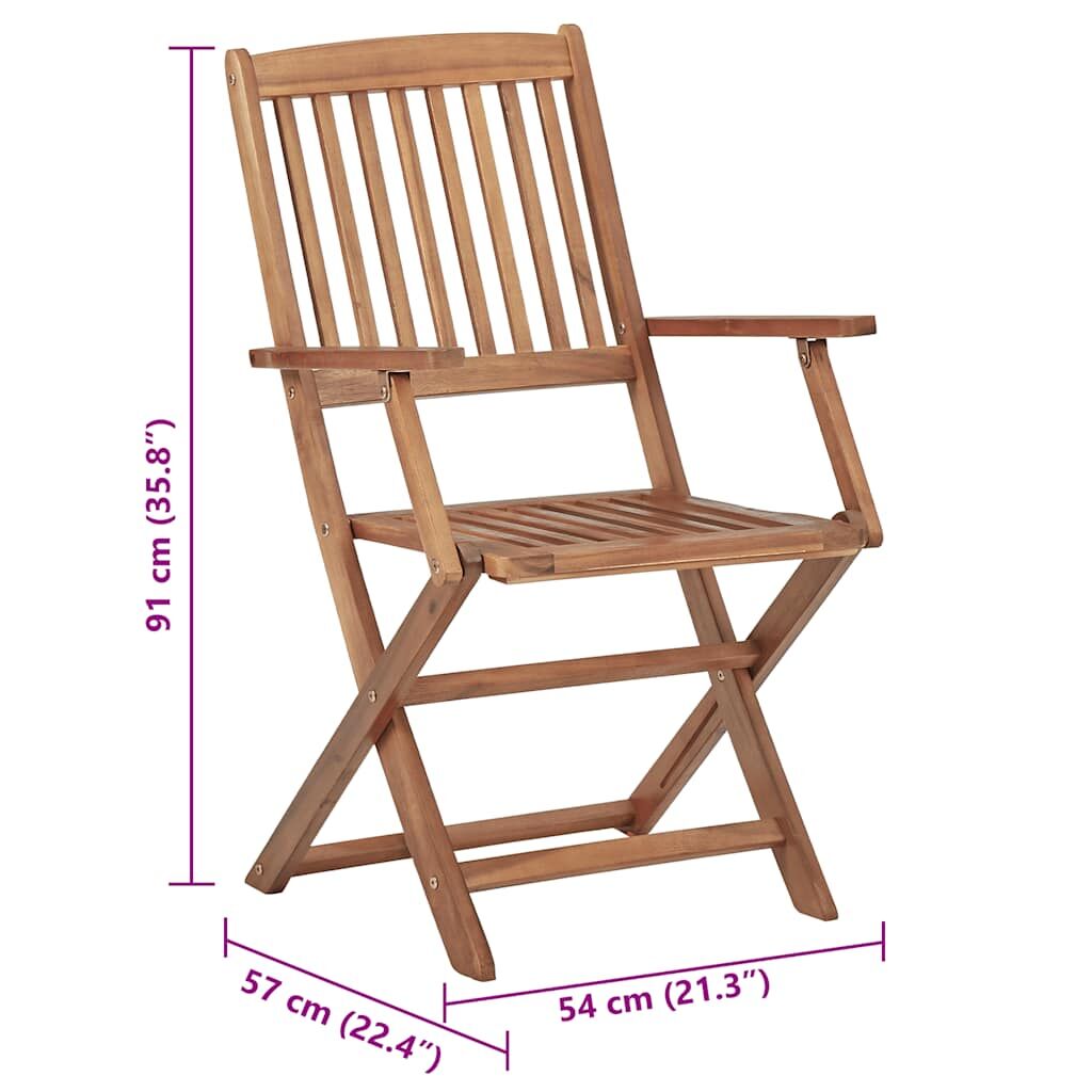 Vidaxl Sillas De Jardín Plegables 8 Uds Madera Maciza Acacia Y Cojines_2