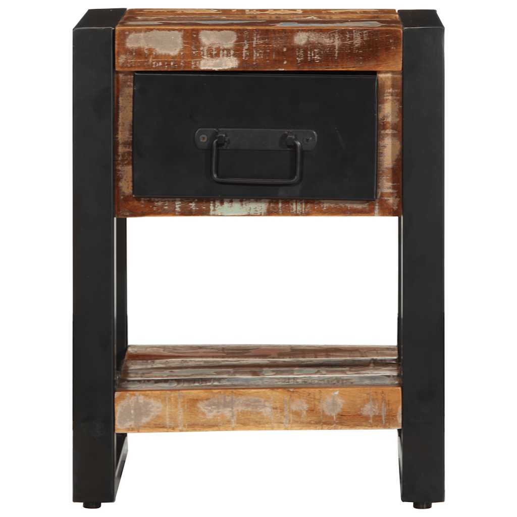 Mesitas De Noche 2 Uds Multicolor Madera Maciza Rugosa Mango_0