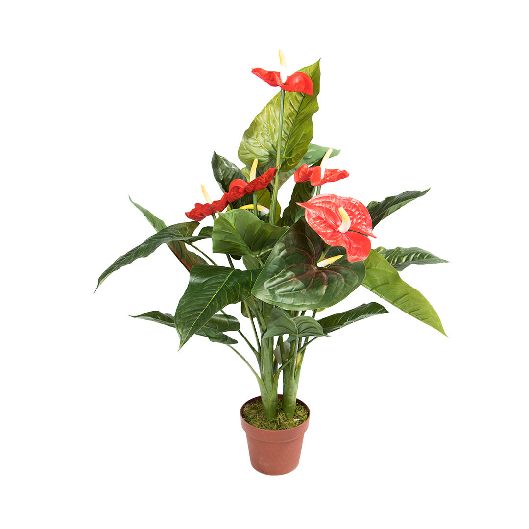Planta Artificial Anturio - Decoración Natural Sin Mantenimiento 0.95 M / Multicolor_1