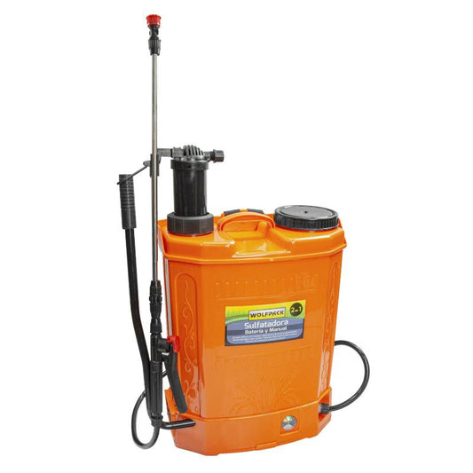 Sulfatadora Electrica A Bateria Doble Uso Bateria O Manual, Con Bateria Recargable 12 V / 8 Amperios_0