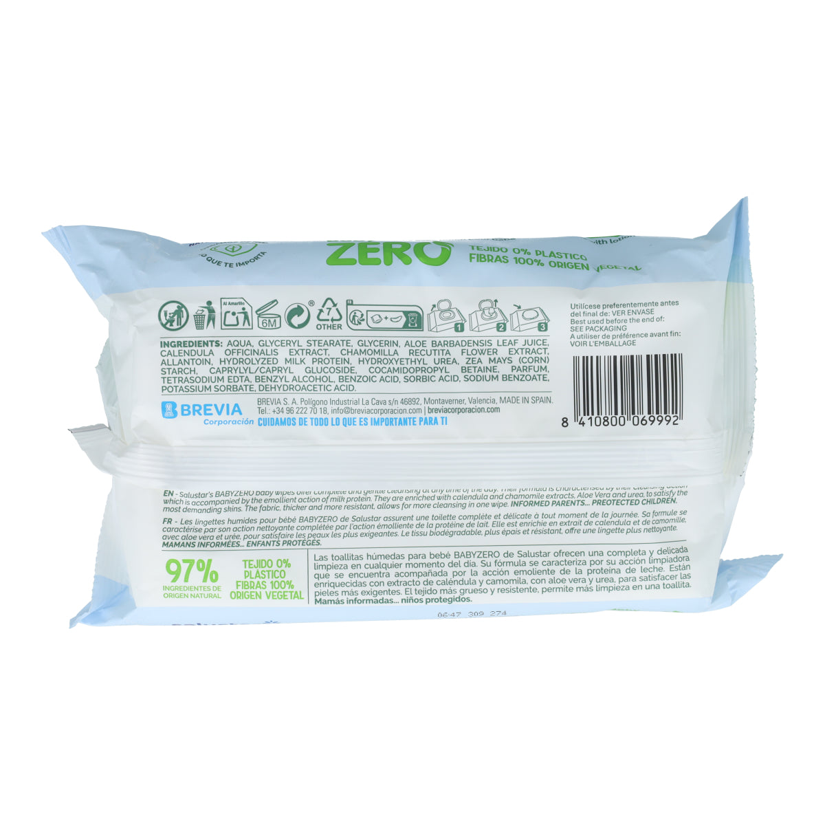 Toallitas de bebé biodegradables Salustar 60 uds