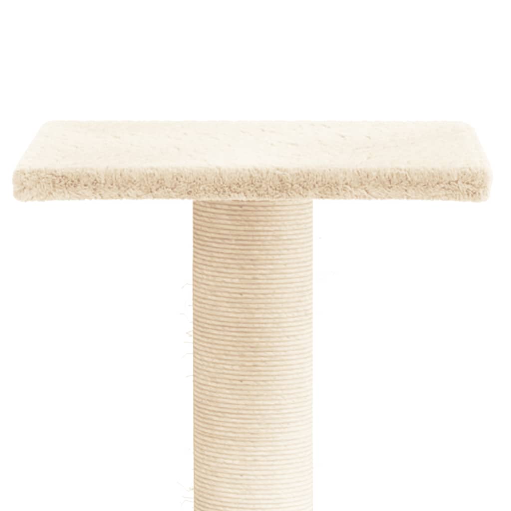 Poste Rascador Para Gatos Con Plataforma Color Crema 38 Cm_3