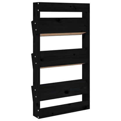 Jardinera De Pared 3 Niveles Madera Pino Negro 60x18,5x110 Cm_5