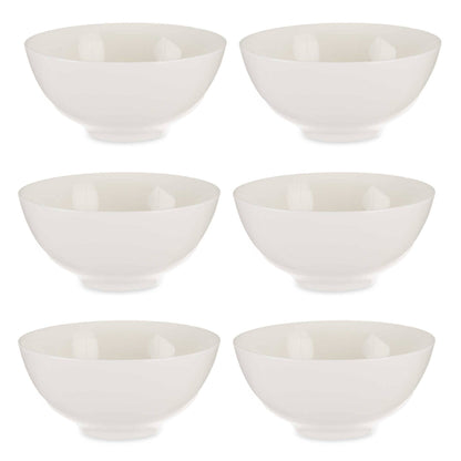 Set 6 Cuencos Porcelana Blanca Aperitivo Colección Vessia