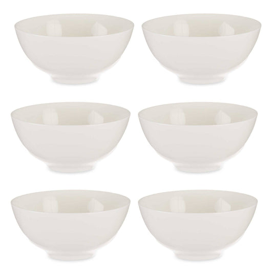 Set 6 Cuencos Porcelana Blanca Aperitivo Colección Vessia