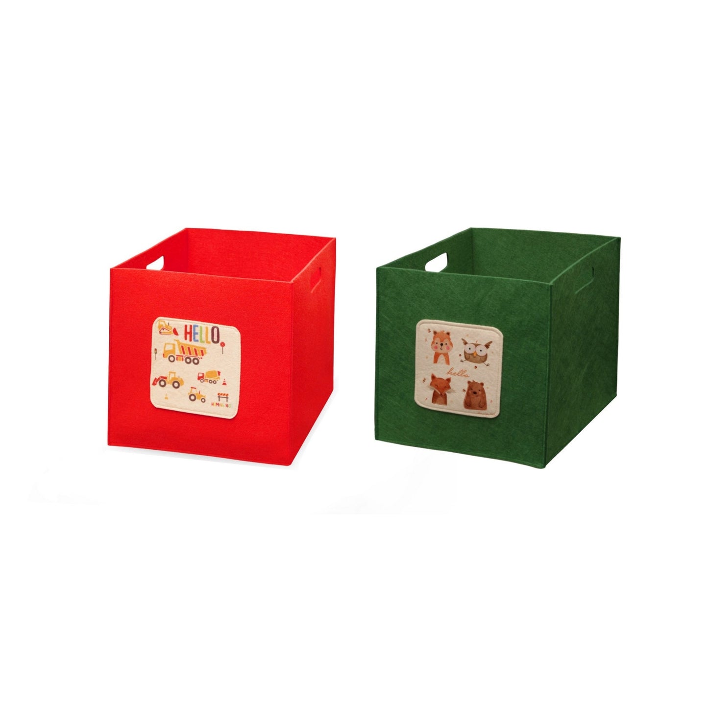 Organizador Infantil Con Asas Verde Y Rojo_0