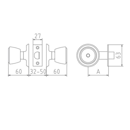 Picaporte Pomo 510-3-3-60