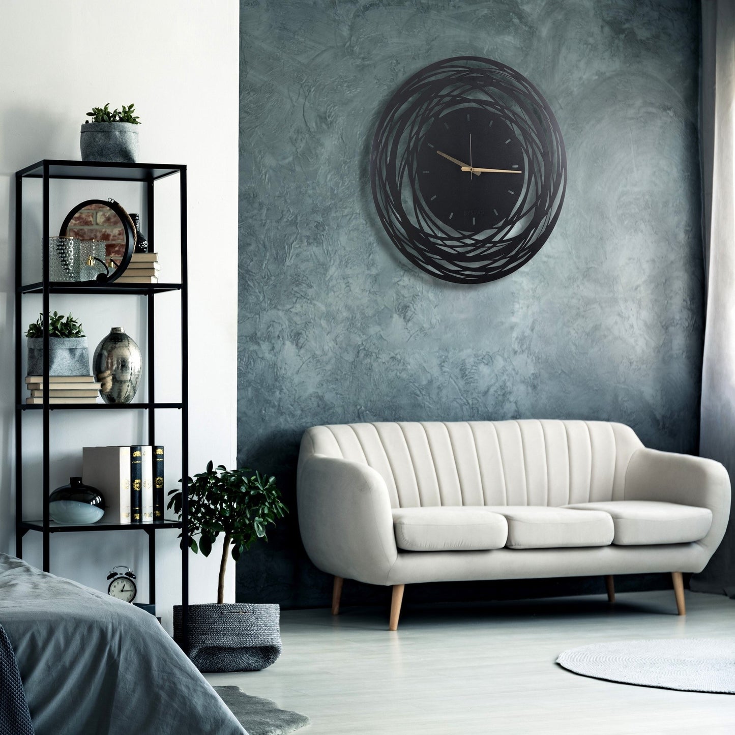 Reloj De Pared Metal Rotacione 50x50