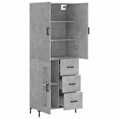 Aparador Alto Madera Contrachapada Gris Hormigón 69,5x34x180 Cm_3