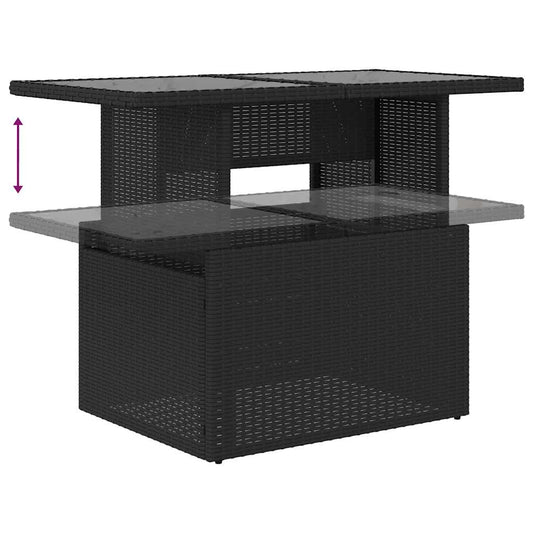 Set De Sofás De Jardín 7 Pzas Con Cojines Ratán Sintético Negro / Vetonek_0