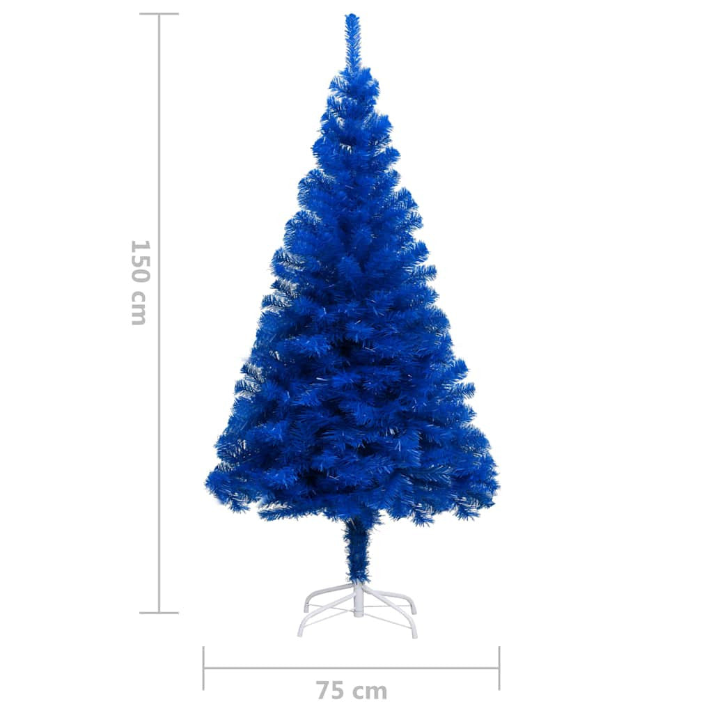 Vidaxl Árbol De Navidad Preiluminado Con Luces Y Bolas Azul 150 Cm_2