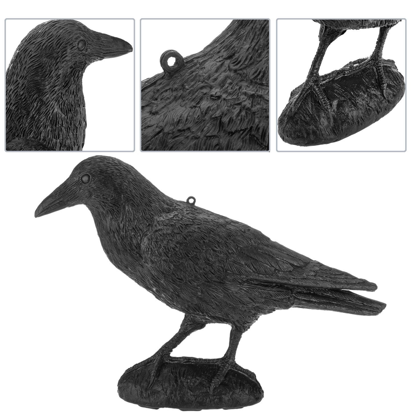 Ahuyentador De Aves Tipo Estatua Cuervo De Pie 16 X 45 Cm_1