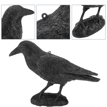 Ahuyentador De Aves Tipo Estatua Cuervo De Pie 16 X 45 Cm_1