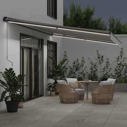 Toldo Retráctil Manual Luz Led Antracita Y Blanco 600x350 Cm_2