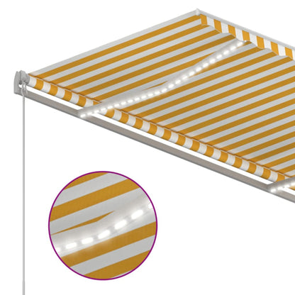 Toldo Manual Retráctil Con Led Amarillo Y Blanco 350x250 Cm_3