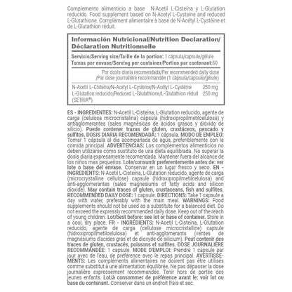 Nac &amp; Glutatión - 60 Cápsulas Vegetales - Antioxidante - Masmusculo_5