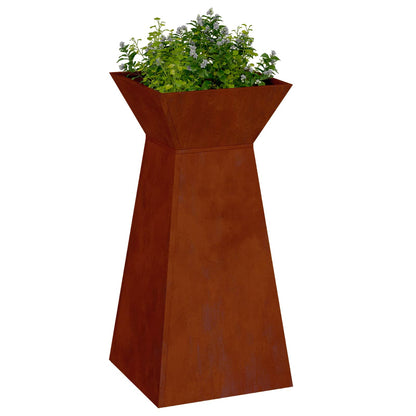 Maceta Pilar 2 Uds. Oxidado 35 X 35 X 73 Cm Acero Oxidado_2