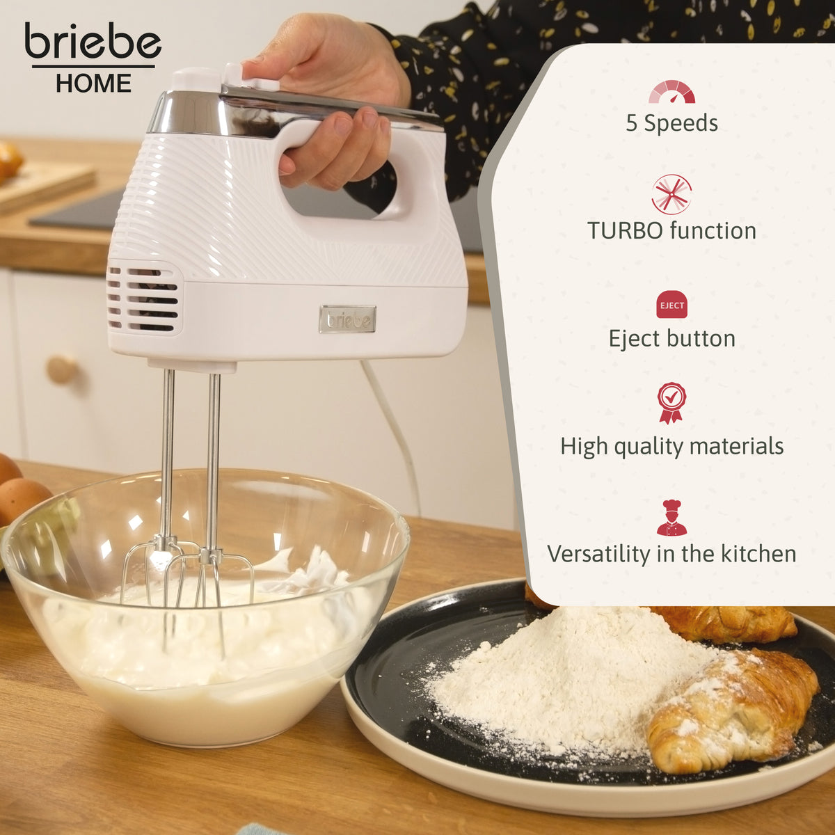 Briebe Elegance Set Batidora De Mano + Batidora De Varillas Eléctrica 400w_2