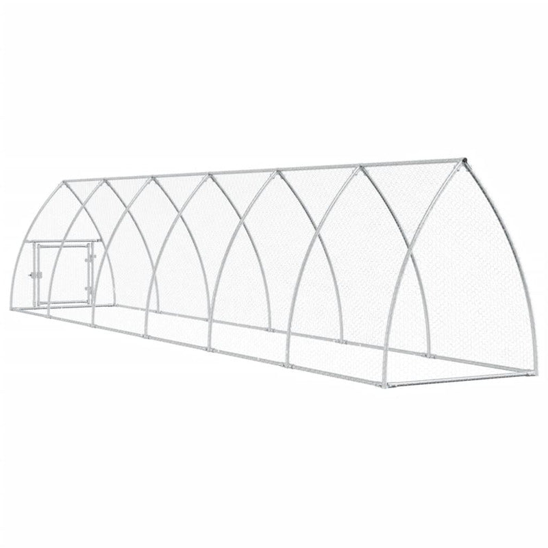 Vidaxl Jaula Para Gallinas Acero Galvanizado Plateado 600x105x120 Cm_5