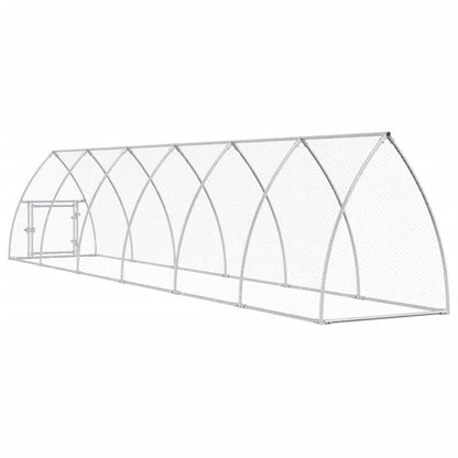 Vidaxl Jaula Para Gallinas Acero Galvanizado Plateado 600x105x120 Cm_5