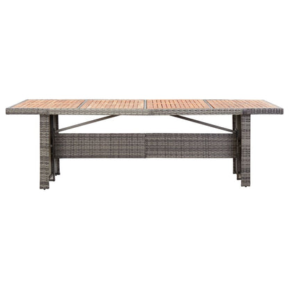 Vidaxl Set De Comedor De Jardín 9 Pzas Y Cojines Ratán Sintético Gris_3