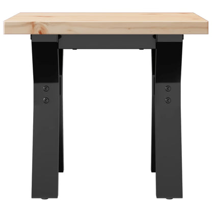 Mesa De Centro Marco Y Madera Maciza Pino Y Acero 40x40x35,5 Cm_2