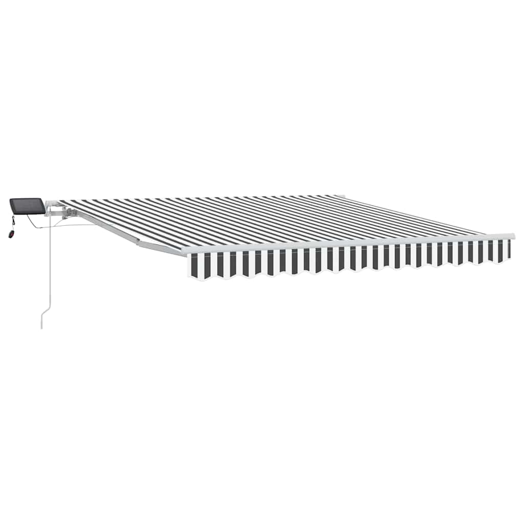 Toldo Retráctil Manual Con Led Antracita Y Blanco 300x250 Cm_0