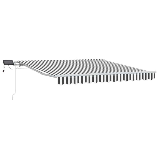Toldo Retráctil Manual Con Led Antracita Y Blanco 300x250 Cm_0