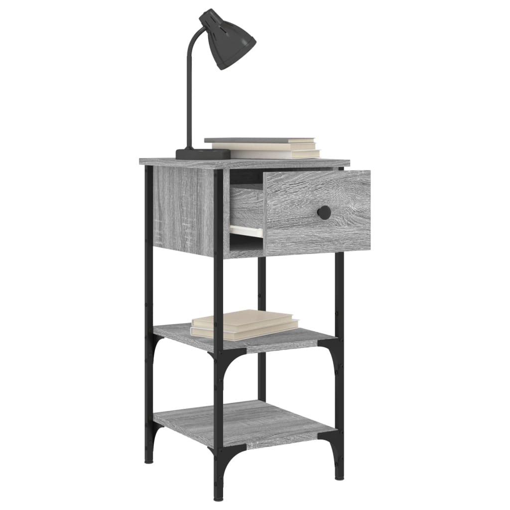 Mesitas Noche 2 Uds Madera Ingeniería Gris Sonoma 34x36x70 Cm_3